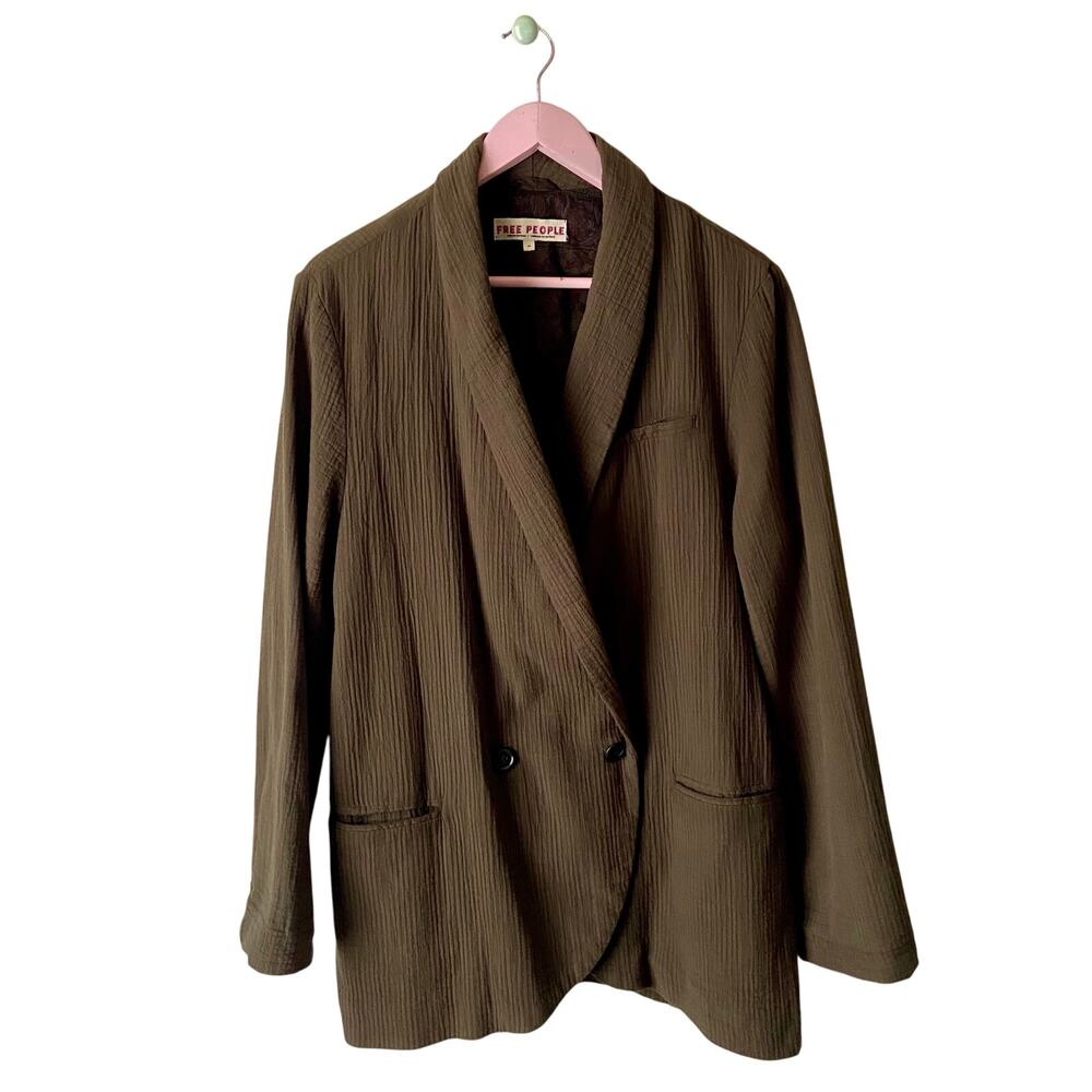 Free People Relaxed Olive Blazer Jacket